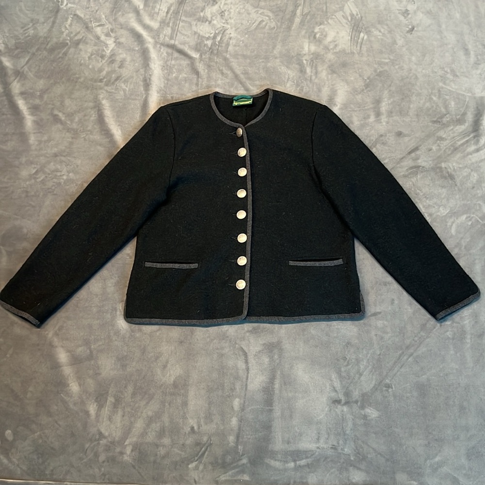 Geiger of Austria designer wool jacket and vest. Size 38